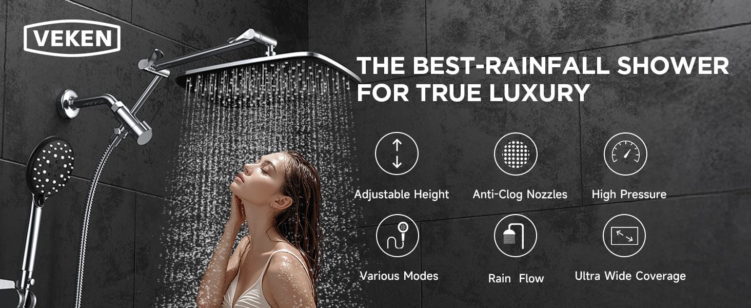 Experience Luxury with a Big Rain Shower Head for a Spa-Like Feel