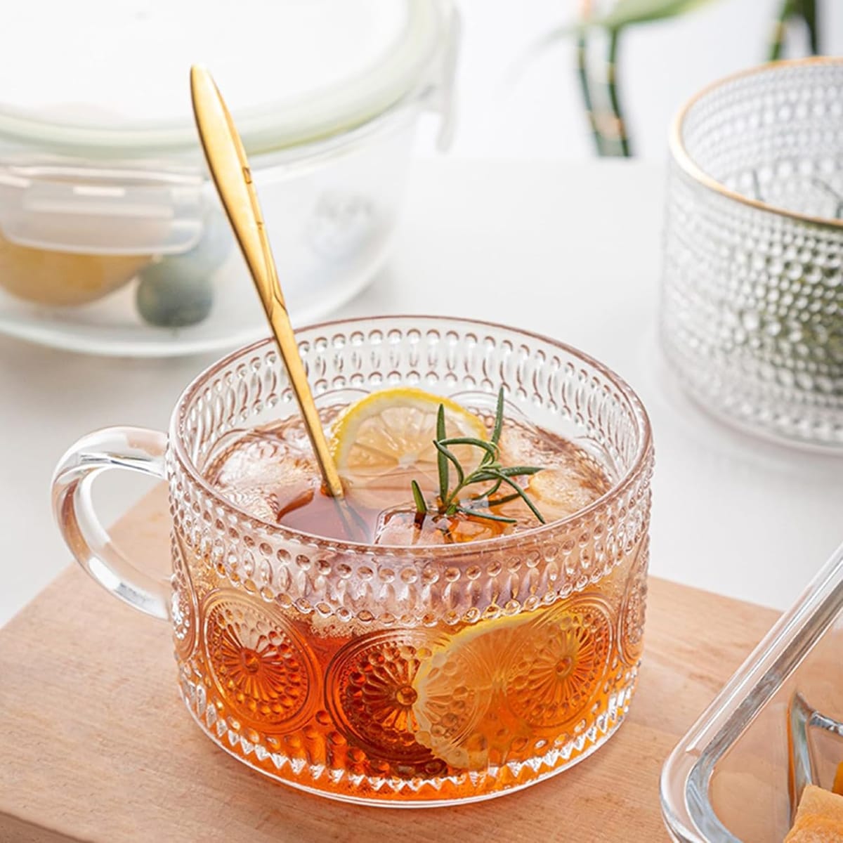 Elevate Your Coffee Experience with Stylish Embossed Glass Mugs