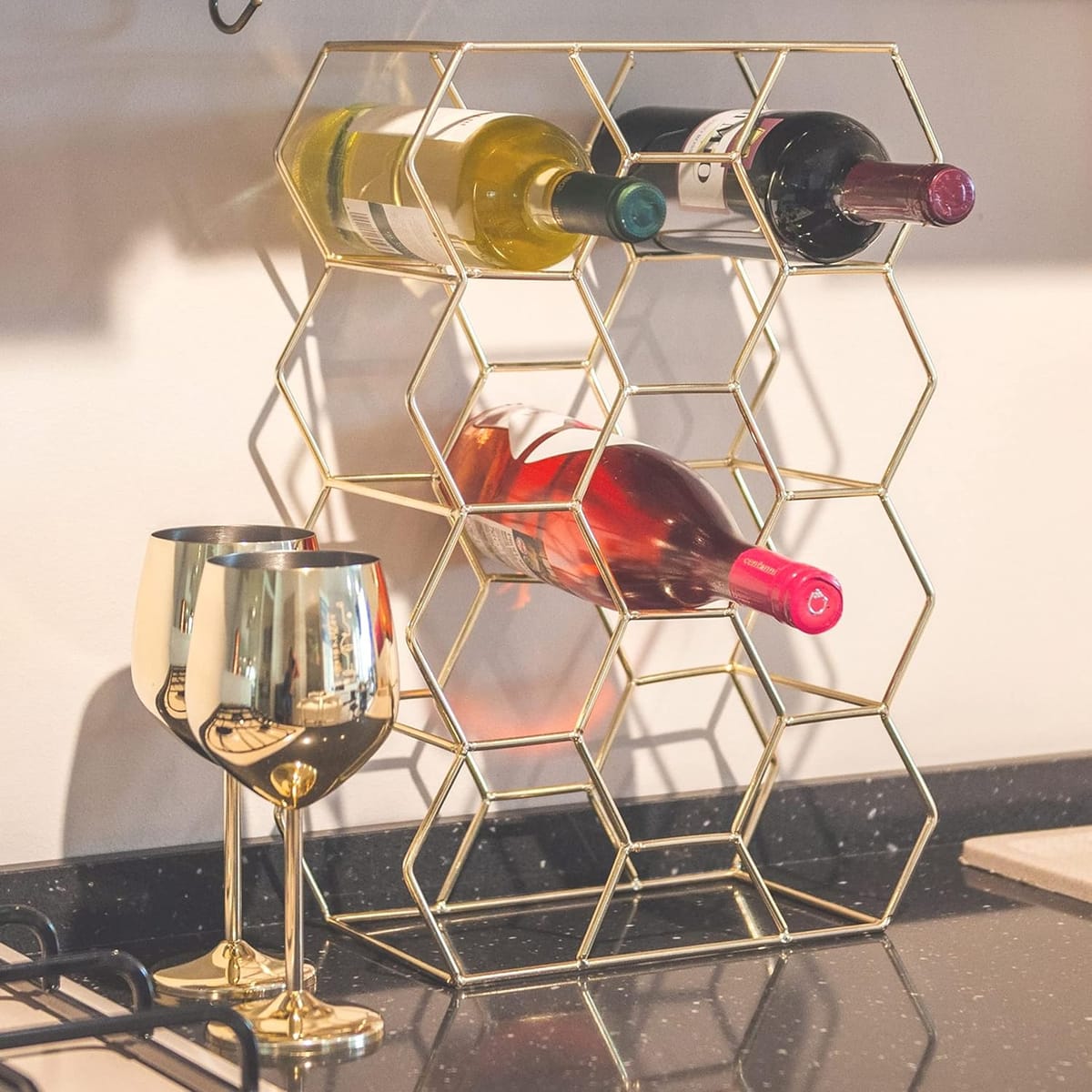 Elegant Modern Gold Wine Rack to Enhance Your Home